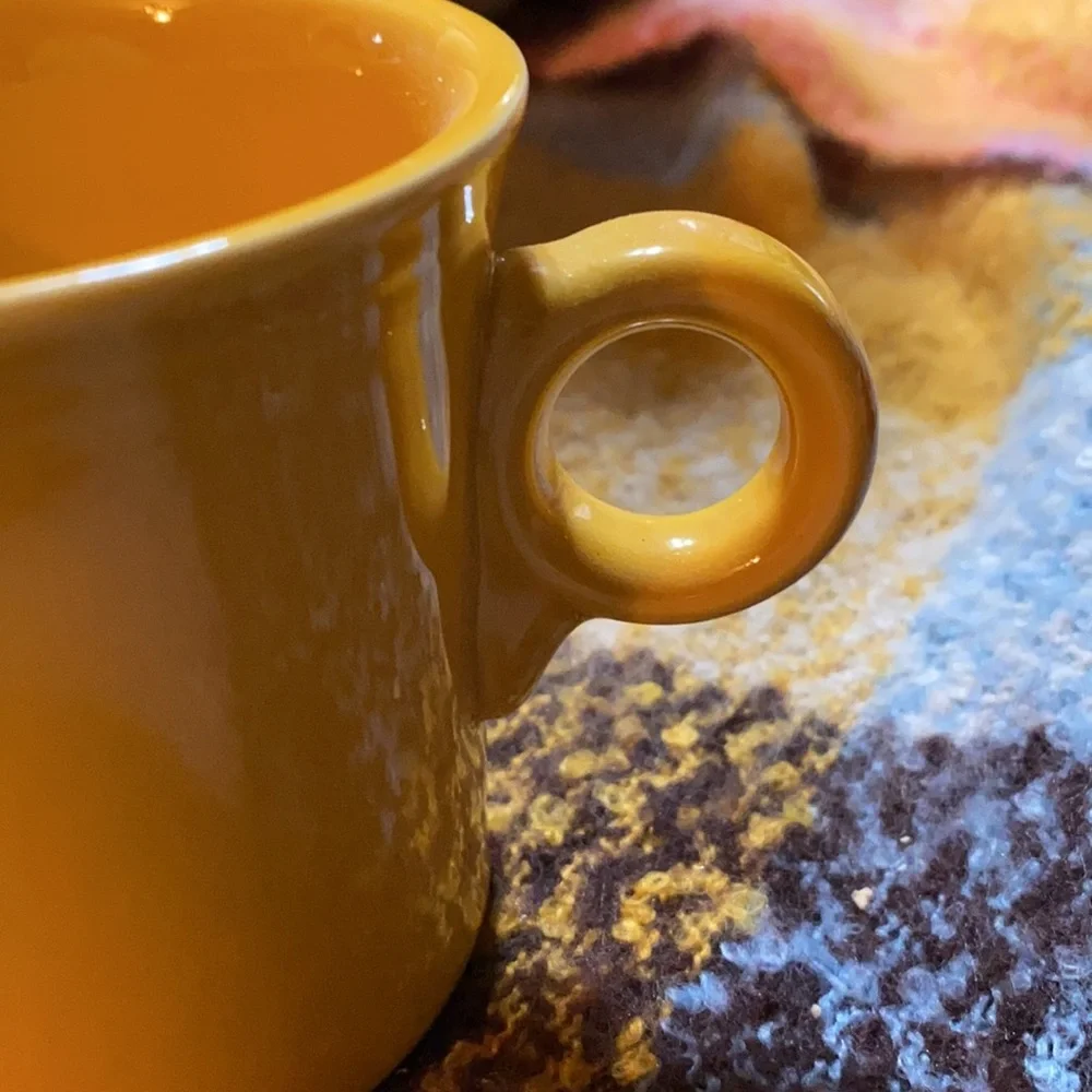 Set of 4 Homer Laughlin Fiesta Ware Yellow/gold Color Coffee Mugs 8oz